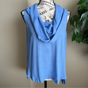 Diane von Furstenberg Sleeveless Cowl Neck Racerback Top Blue Sz M